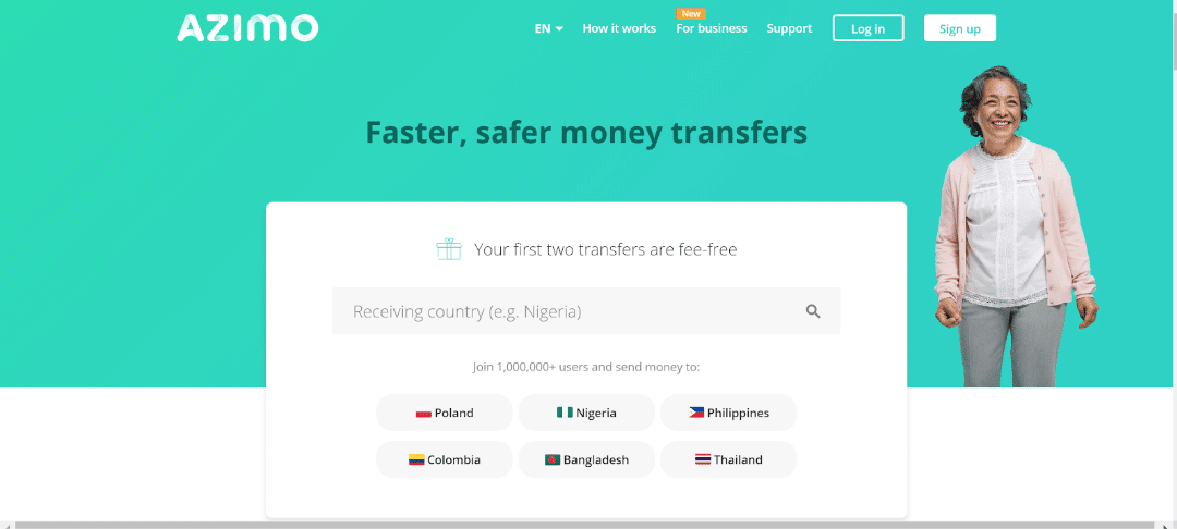 Not dissimilar to the bazaar classic "Where are you from?", money transfer website Azimo starts with a simple ice breaker question on their homepage. 